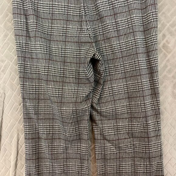 Time And Tru Womens Large Office Dress Pants Gray Houndstooth Plaid Straight Leg - Picture 13 of 14